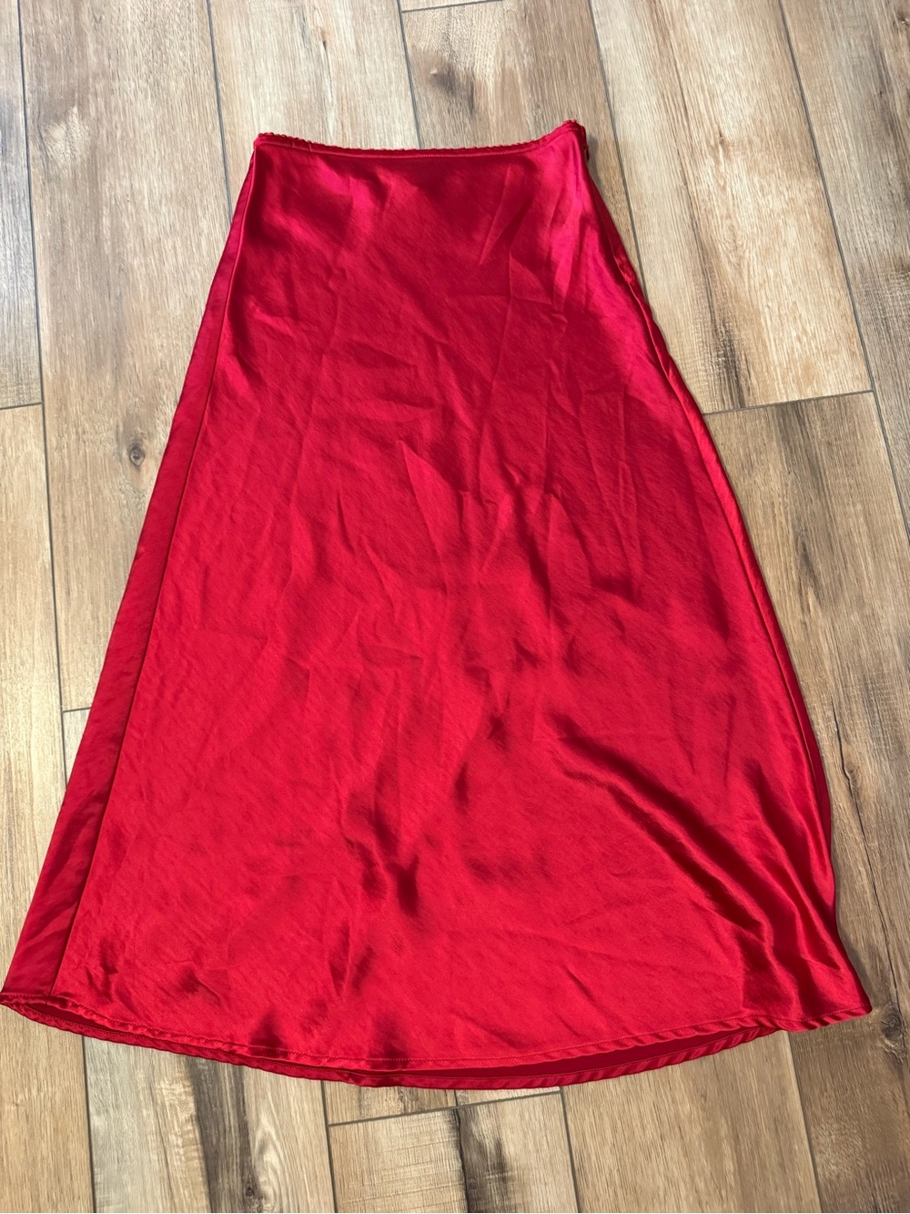 Forever 21 Red A-Line Midi Skirt